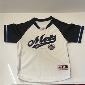 Genuine Merchandise Black and White Mets Kids Jersey